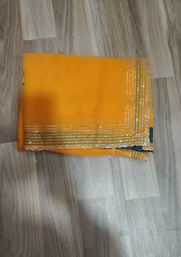 Georgette Cut Dana Work Saree